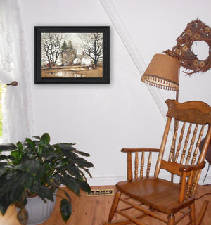 Homeroots Cold Swim Black Framed Print Wall Art  Wood Product Paper Print Uv Coating 404940