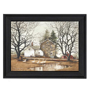 Homeroots Cold Swim Black Framed Print Wall Art  Wood Product Paper Print Uv Coating 404940