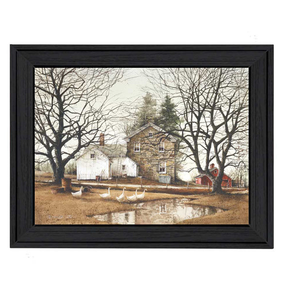 Homeroots Cold Swim Black Framed Print Wall Art  Wood Product Paper Print Uv Coating 404940