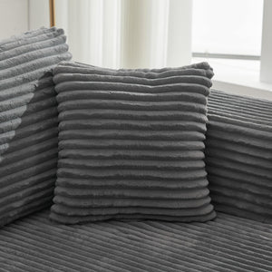 English Elm Modular Corduroy Sectional Sofa Left Long Seat Gray SF502AGY — No Assembly, Plush & Versatile W1143P313191