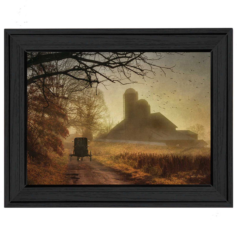 Homeroots Sunday Morning 2 Black Framed Print Wall Art  Mdf Paper Print Texture 404983