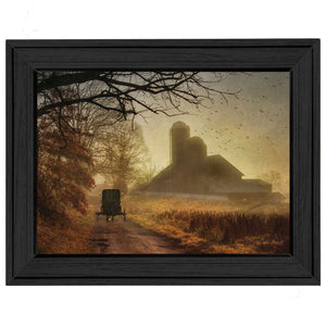 Homeroots Sunday Morning 2 Black Framed Print Wall Art  Mdf Paper Print Texture 404983