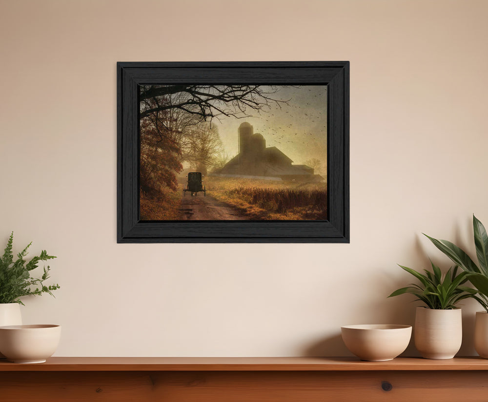 Homeroots Sunday Morning 2 Black Framed Print Wall Art  Mdf Paper Print Texture 404983