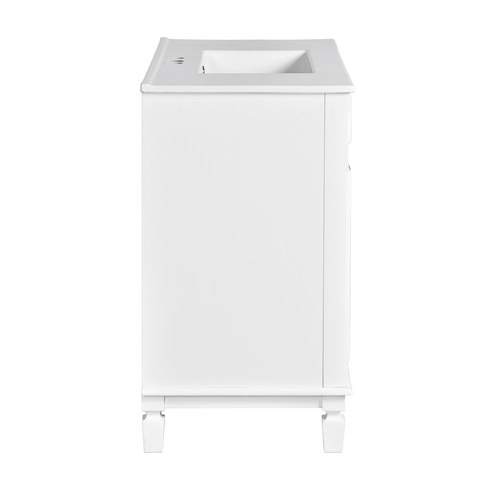 English Elm 36'' Modern Bathroom Vanity With Soft-Close Doors, Elegant Ceramic Sink, And Ample Storage Space N710P230231K