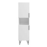 Manhattan Comfort Beekman Mid-Century Modern Bookcase Cabinet White 404AMC198