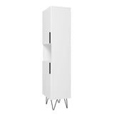 Manhattan Comfort Beekman Mid-Century Modern Bookcase Cabinet White 404AMC198