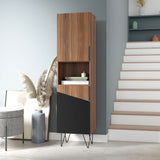 Manhattan Comfort Beekman Mid-Century Modern Bookcase Cabinet Brown and Black 404AMC240