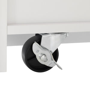 English Elm K&K Fluted Kitchen Island with Extendable Dining Table, Art Deco Mid-Century Design, Built-In Power Hub, Gold Handle White N707S000018W