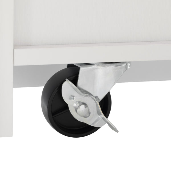 English Elm K&K Fluted Kitchen Island with Extendable Dining Table, Art Deco Mid-Century Design, Built-In Power Hub, Gold Handle White N707S000018W