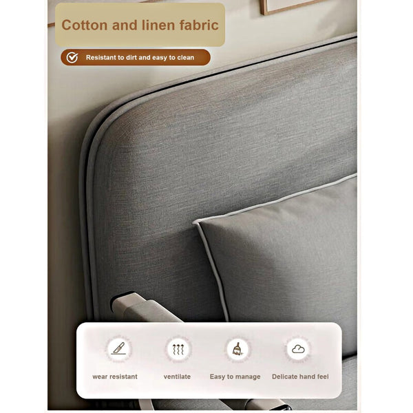 English Elm Folding Convertible Linen Chair Sofa Bed with High Density Foam for Studio Apartments W2710P232152