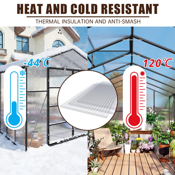 English Elm 4' 4ft Twin Wall Polycarbonate Panels Uv Blocking Insulated Greenhouse Roofing 10 Pack W3213P458677