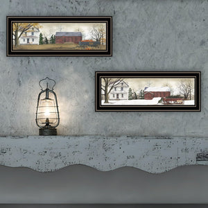 English Elm Trendy Decor 4u Four Seasons Pastoral Wall Art Set Black Framed Farmhouse Prints B067P254118