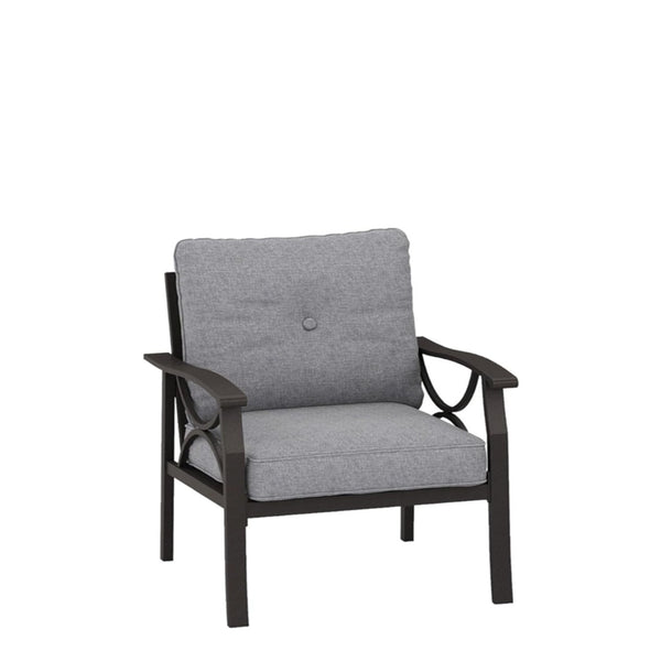 English Elm Set of 2 Outdoor Steel Armchairs Powder Coated Matte Frame with Cushioned Patio Seating Gray+ Khaki B082P455143