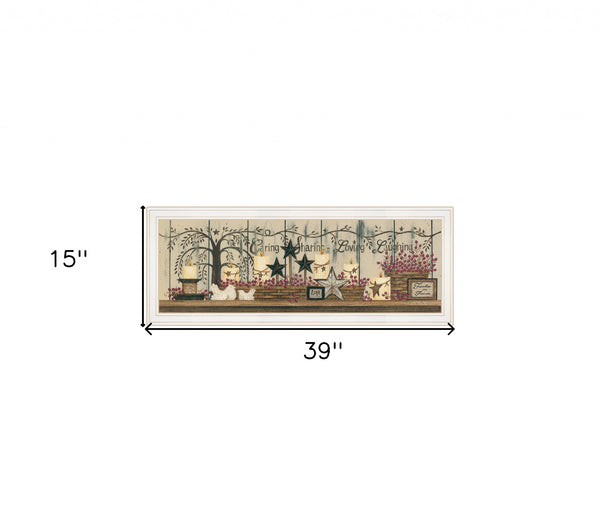 Homeroots Willow Tree Shelf Collection 1 White Framed Print Wall Art  Wood Paper And Texture 405138