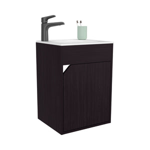 English Elm Wengue Floating Bathroom Vanity - Stylish, Space-Saving Design With Soft-Close Door & Modern Appeal B062P355660-GIGA