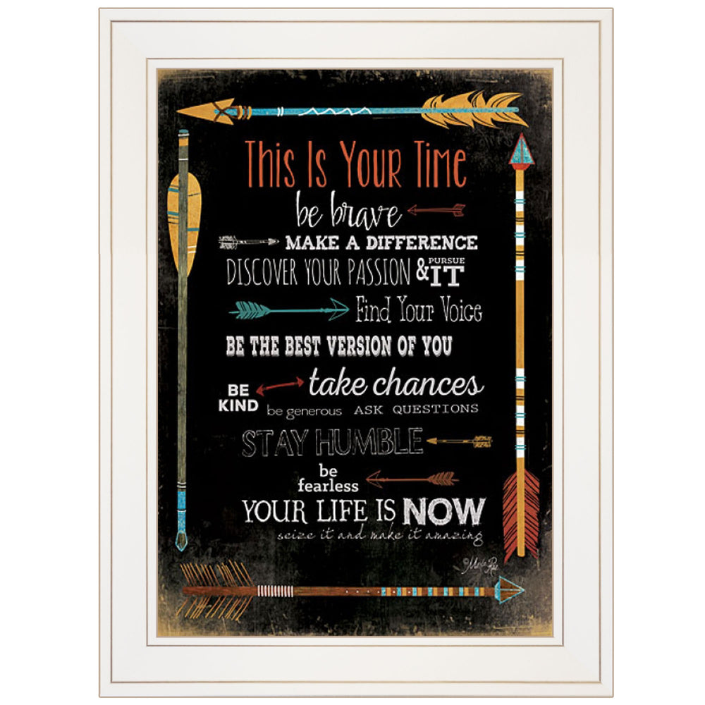 Homeroots This Is Your Time 1 White Framed Print Wall Art  Wood Paper And Texture 405207
