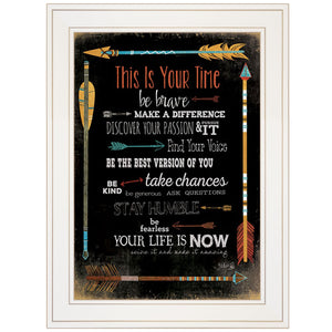 Homeroots This Is Your Time 1 White Framed Print Wall Art  Wood Paper And Texture 405207