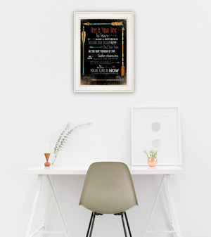 Homeroots This Is Your Time 1 White Framed Print Wall Art  Wood Paper And Texture 405207