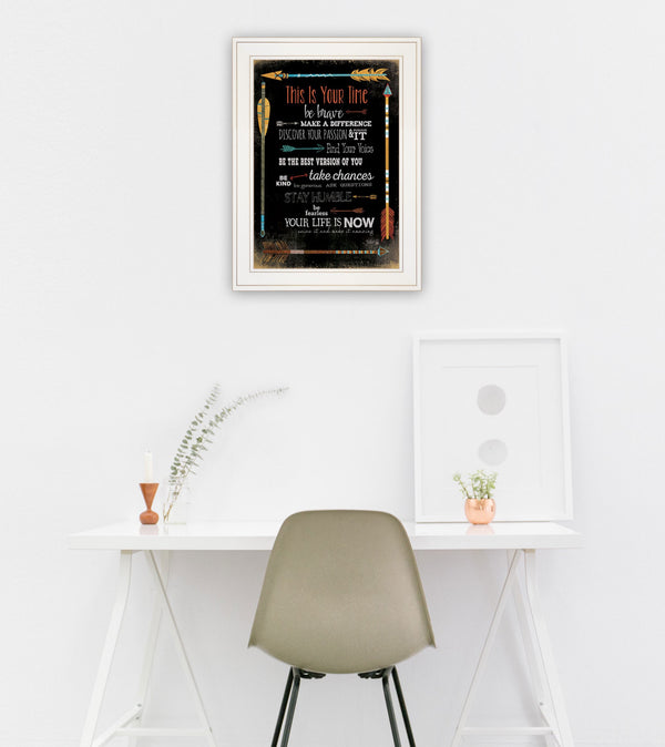 Homeroots This Is Your Time 1 White Framed Print Wall Art  Wood Paper And Texture 405207