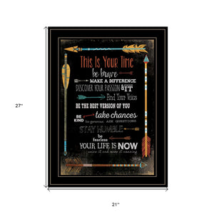 Homeroots This Is Your Time 2 Black Framed Print Wall Art  Wood Paper And Texture 405208