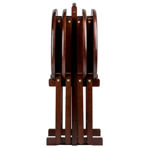 Winsome Wood Nathan 5-piece Snack Table Set - Stylish Oval Design, Solid Wood With Cappuccino Finish & Storage Rack Cappuccino Solid Wood 40524-winsome-wood