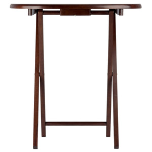 Winsome Wood Nathan 5-piece Snack Table Set - Stylish Oval Design, Solid Wood With Cappuccino Finish & Storage Rack Cappuccino Solid Wood 40524-winsome-wood