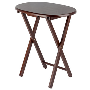 Winsome Wood Nathan 5-piece Snack Table Set - Stylish Oval Design, Solid Wood With Cappuccino Finish & Storage Rack Cappuccino Solid Wood 40524-winsome-wood