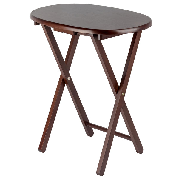 Winsome Wood Nathan 5-piece Snack Table Set - Stylish Oval Design, Solid Wood With Cappuccino Finish & Storage Rack Cappuccino Solid Wood 40524-winsome-wood