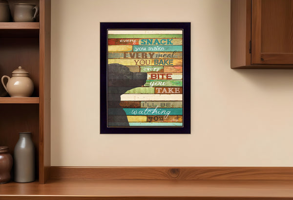 Homeroots Ill Be Watching You 8 Black Framed Print Wall Art  Mdf Paper Print Texture 405250