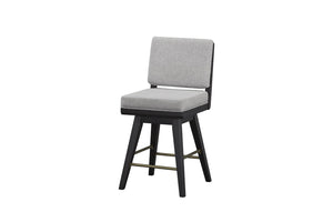 English Elm Latte Swivel Counterstool Set Wood Frame Auto-return Seat for Kitchen Islands Black B2699P469524