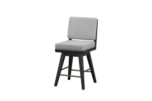 English Elm Latte Swivel Counterstool Set Wood Frame Auto-return Seat for Kitchen Islands Black B2699P469524