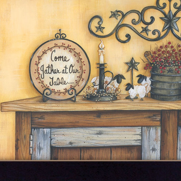 Homeroots Come Gather At Our Table 2 Black Framed Print Wall Art  Wood Product Paper Print Uv Coating 405271