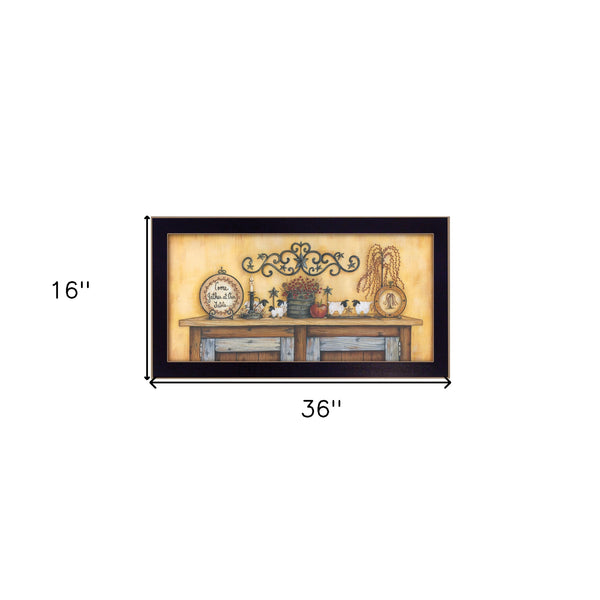 Homeroots Come Gather At Our Table 2 Black Framed Print Wall Art  Wood Product Paper Print Uv Coating 405271