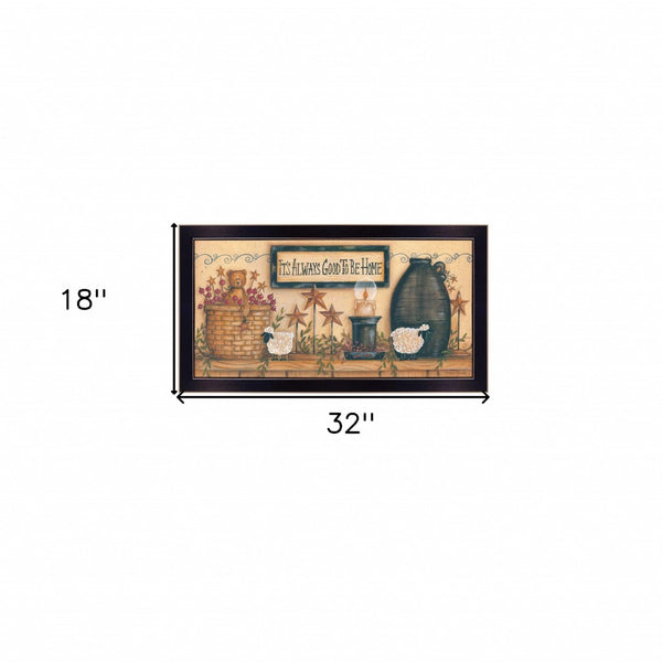HomeRoots Its Always Good to Be Home Framed Wall Art - Modern Typography Print for Stylish Home Décor 405292