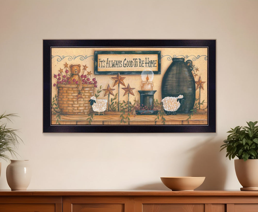 HomeRoots Its Always Good to Be Home Framed Wall Art - Modern Typography Print for Stylish Home Décor 405292