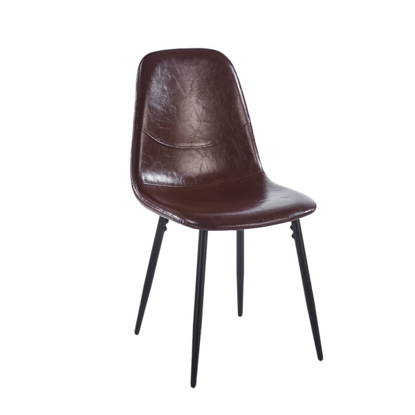 English Elm Pvc Sleek Matte Black Dining Chair Set of 4 for Kitchen Studio or Cafe Use W3766P436152