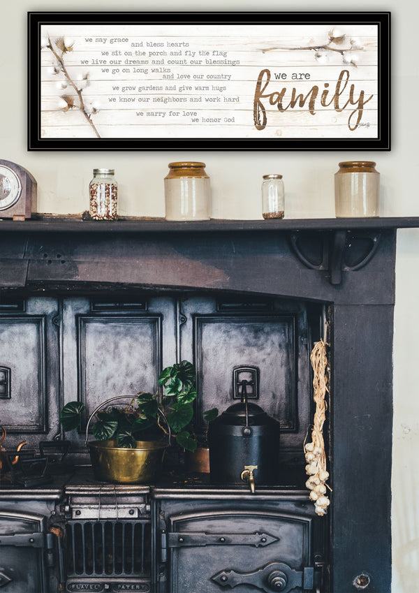 Homeroots We Are Family Black Framed Print Wall Art  Paper,Wood 405328