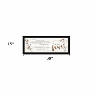 Homeroots We Are Family Black Framed Print Wall Art  Paper,Wood 405328