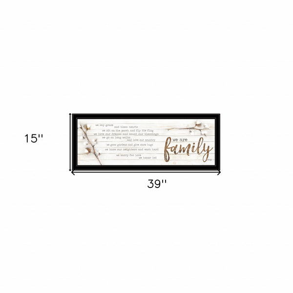 Homeroots We Are Family Black Framed Print Wall Art  Paper,Wood 405328