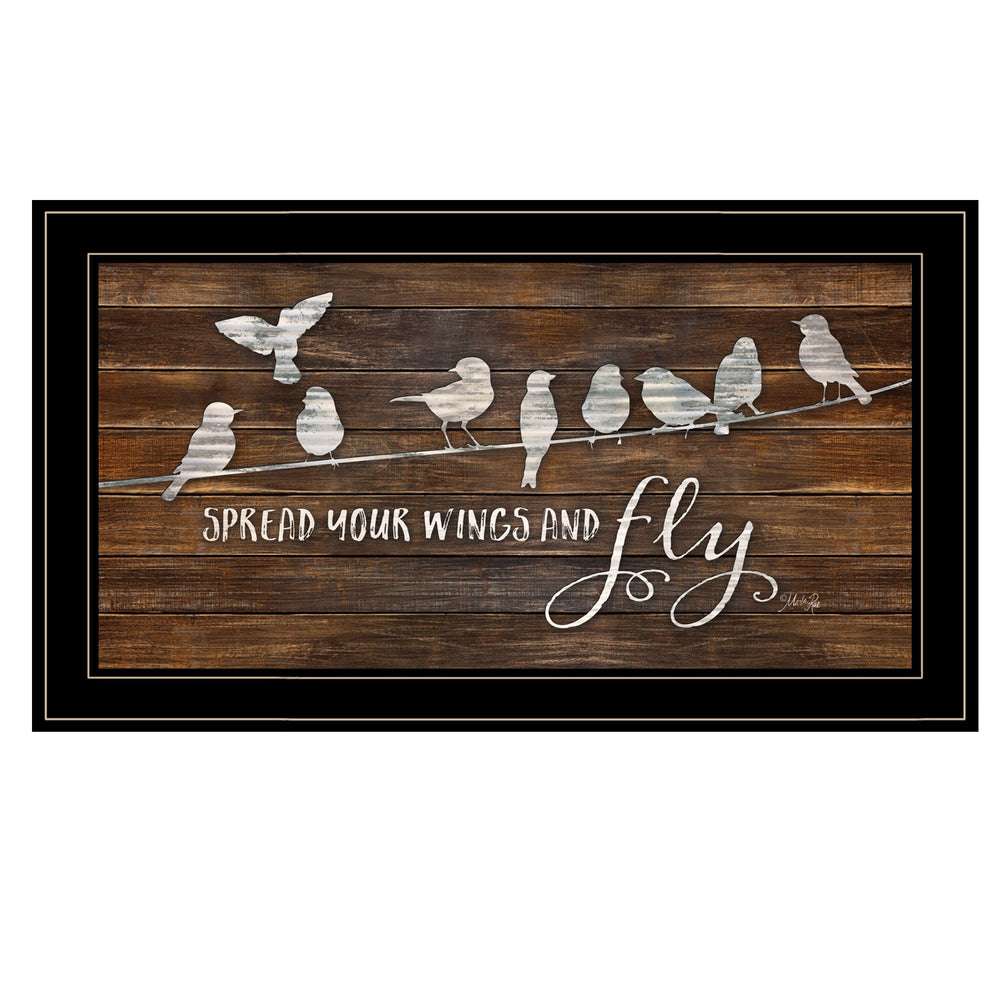Homeroots Spread Your Wings And Fly 2 Black Framed Print Wall Art  Paper,Wood 405331