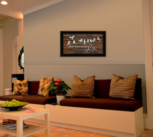 Homeroots Spread Your Wings And Fly 2 Black Framed Print Wall Art  Paper,Wood 405331