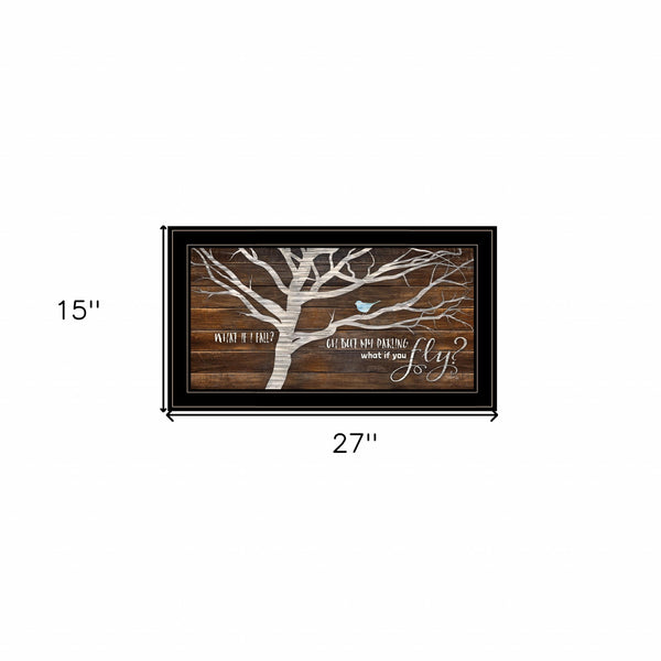 Homeroots What If You Fly 2 Black Framed Print Wall Art  Paper,Wood 405332