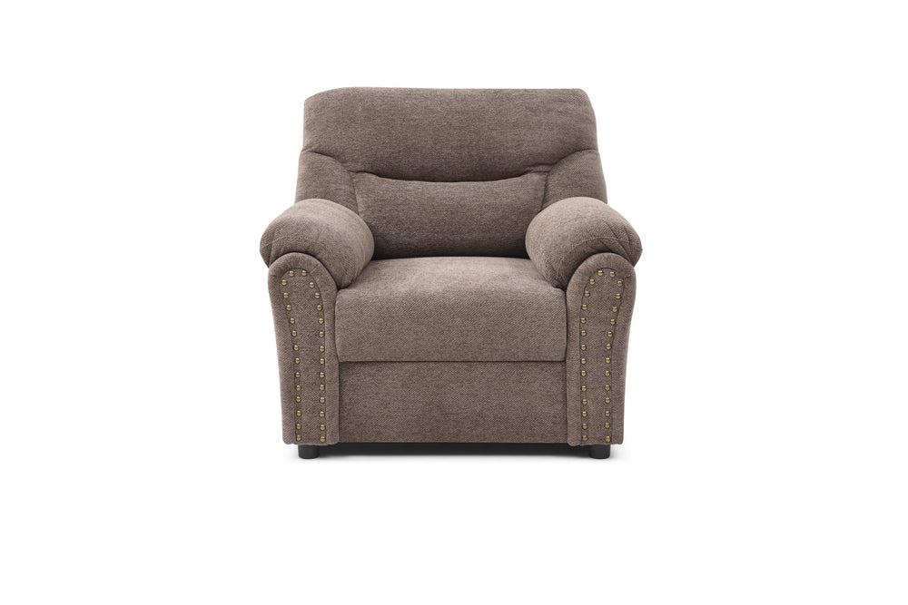 English Elm Hamilton Chair with Nailhead Trim and Pillow-Top Arms, Plush Chenille Seat and Removable Backrest Brown 33 L x 40 W x 23 H B078P349536