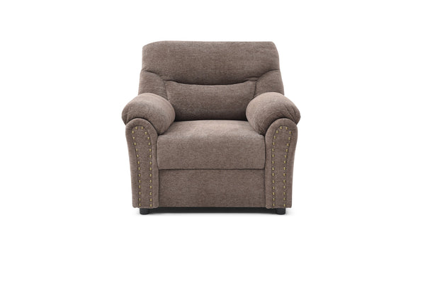 English Elm Hamilton Chair with Nailhead Trim and Pillow-Top Arms, Plush Chenille Seat and Removable Backrest Brown 33 L x 40 W x 23 H B078P349536