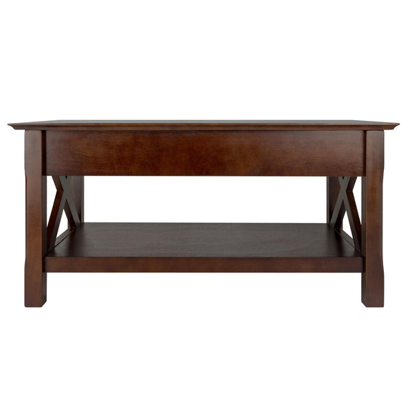 Winsome Wood Xola Coffee Table, Dark Cappuccino Finish With Storage Drawers & Stylish Cross Design Accent Cappuccino Solid ,Composite Wood 40538-winsome-wood