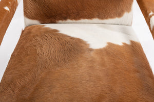 Sarreid Holloway Armchair - Luxurious Brown & White Fur, Stylish Leather & Acrylic For Modern Living Spaces Brown  40538