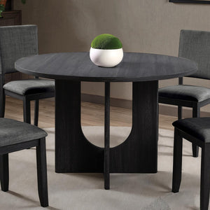 English Elm Classic Round Pedestal Dining Table Rubberwood Matte Finish Seats Four Modern Home Dark Gray B2741P421160
