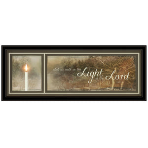 Homeroots Walk In The Light 1 Black Framed Print Wall Art  Wood Paper And Texture 405559