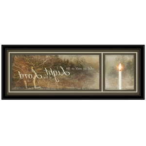 Homeroots Walk In The Light 1 Black Framed Print Wall Art  Wood Paper And Texture 405559