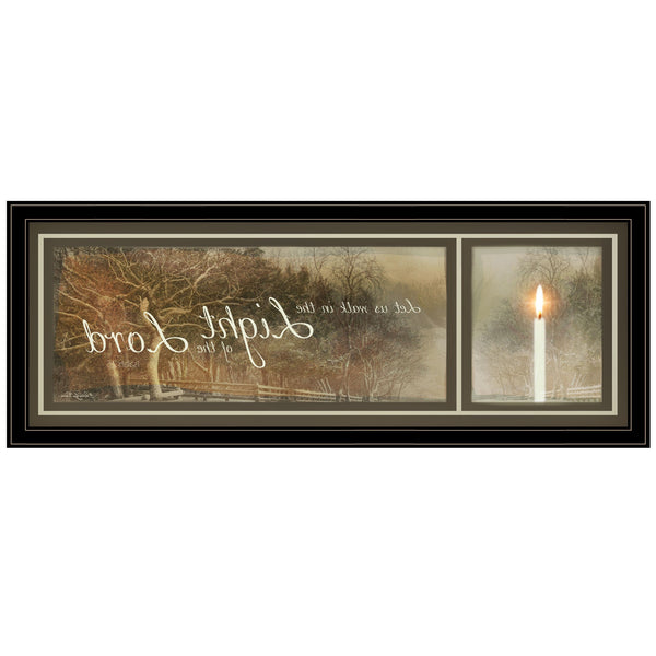 Homeroots Walk In The Light 1 Black Framed Print Wall Art  Wood Paper And Texture 405559